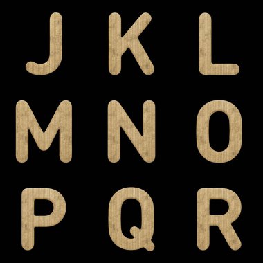 3B Karton Alfabe Hazırlama Seti - Daha kolay bir dekupaj için dosyaya gömülü yolu da içeren beyaz arkaplanda izole Harfler, Sayılar ve Noktalama İşaretlerini içeren yazı tipi.