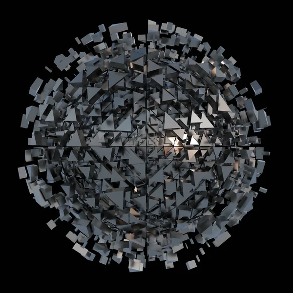 3次元抽象表現 Futuristic Hexagon Sphere — ストック写真