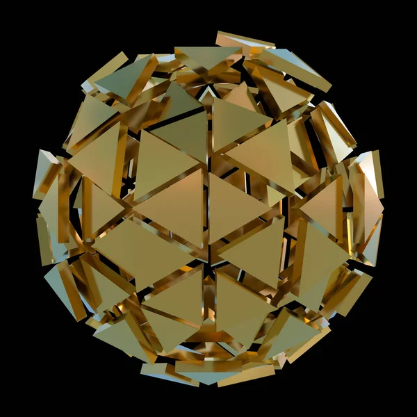 Absztrakt Futurisztikus Hexagon Gömb Renderelése — Stock Fotó