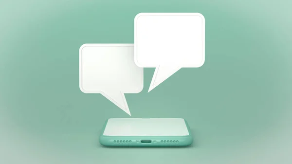 Rendering Chat Speech Bubble Smart Phone Screen — Stock Photo, Image
