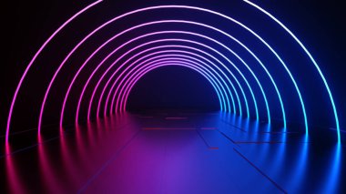 Parlak Gelecekçi İç Arkaplan - 3B Hazırlama