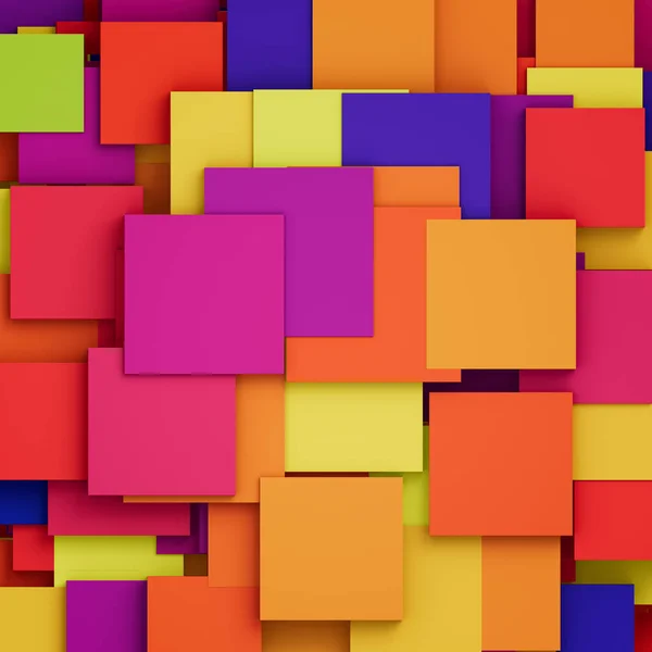 Рендеринг Абстрактных Накладываемых Красочных Кубов — стоковое фото