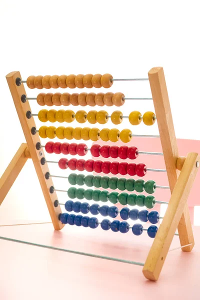 Dziecko Abacus Koncepcja Uczenia Się Matematyki — Zdjęcie stockowe