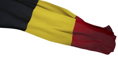 Beyaz arkaplanda izole edilmiş bir Belçika Bayrağının 3B Rengi