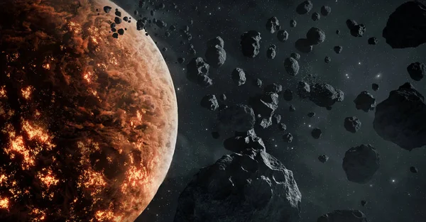 Asteroidy Vesmíru Ilustrace — Stock fotografie
