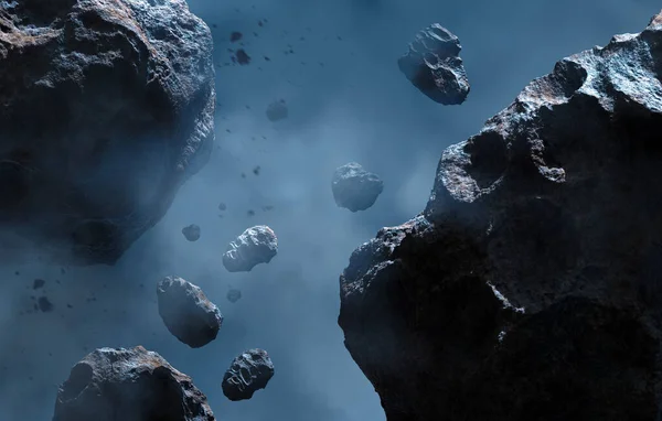 Asteroidi Nello Spazio Animazione — Foto Stock