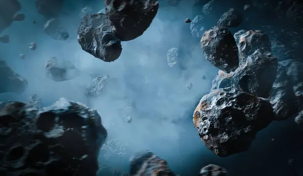 Asteroidi Nello Spazio Illustratio — Foto Stock