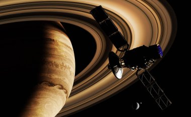 3D Render, Uzayda Gaz Devi Gezegen