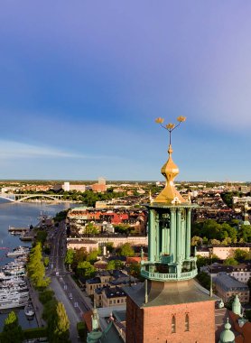 Stockholm Şehri Panoraması Sabahın erken saatlerinde
