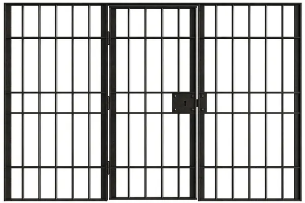 Візуалізація Металевих Язниць Ізольовано Білому Тлі — стокове фото
