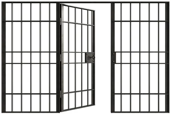 Činí Kovových Vězení Pruhy Izolované Bílém Pozadí — Stock fotografie