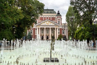 National Theater Ivan Vazov located in Sofia city, capital of Bulgaria clipart