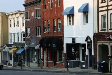 A view of Greenwich Avenue in Greenwich, Connecticut, often referred to as the Beverly Hills of Connecticut with it's many stylish shops