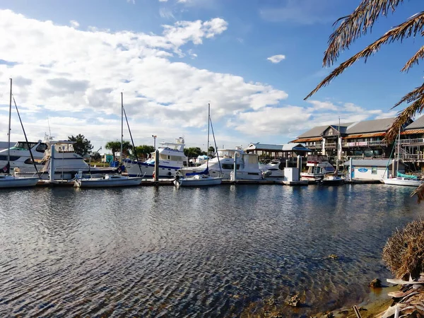 Boten Aangemeerd Haven Van Sevilla Pensacola Bay Florida — Stockfoto