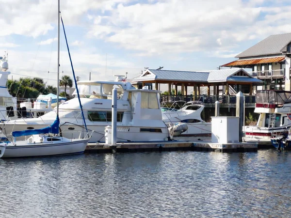 Bateaux Amarrés Marina Port Séville Sur Baie Pensacola Floride — Photo