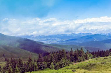 Bir Karpatlar dağından oluşan manzara