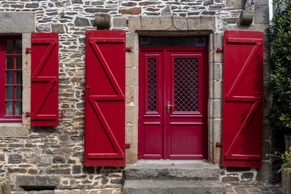 Gator Och Fasader Vackraste Byarna Frankrike Saint Suliac — Stockfoto