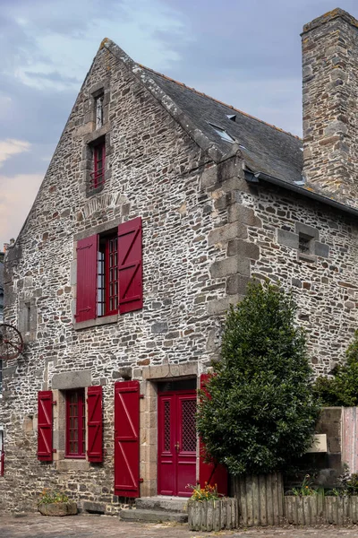 Ulice Fasady Najpiękniejszych Wioskach Francji Saint Suliac — Zdjęcie stockowe