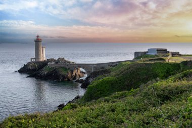 Plouzane, Brittany, Kuzey Fransa 'daki Deniz Feneri Phare du Petit Minou.