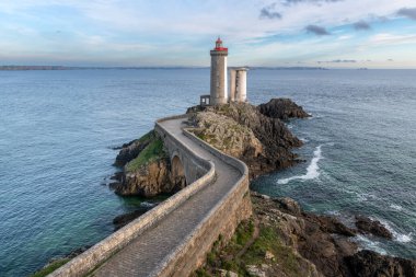 Plouzane, Brittany, Kuzey Fransa 'daki Deniz Feneri Phare du Petit Minou.