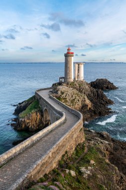 Plouzane, Brittany, Kuzey Fransa 'daki Deniz Feneri Phare du Petit Minou.