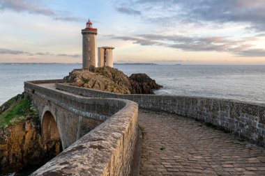 Plouzane, Brittany, Kuzey Fransa 'daki Deniz Feneri Phare du Petit Minou.