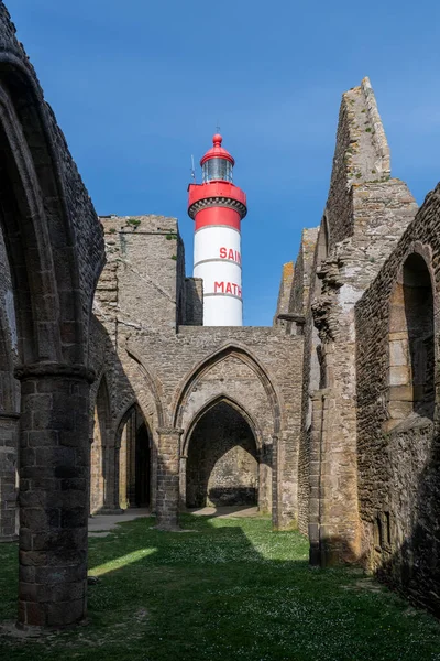 Saint Mathieu Deniz Feneri Manastırın Kalıntıları — Stok fotoğraf