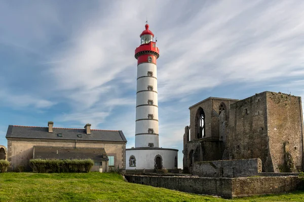 Saint Mathieu Lighthouse Ruins Abbey — Stock Photo, Image