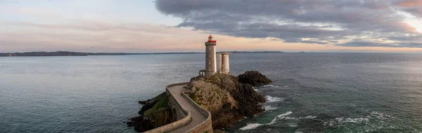 Lighthouse Phare Petit Minou Plouzane Brittany Northern France Panoramic View — Stock Photo, Image
