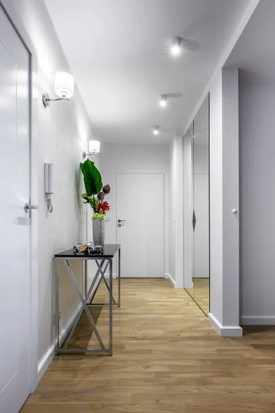 现代室内设计 白色装饰走廊 — 图库照片
