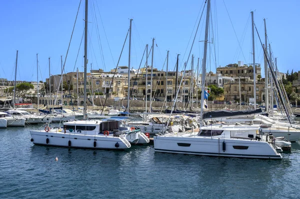 Яхты Гавани Валетта Столицы Мальты — стоковое фото