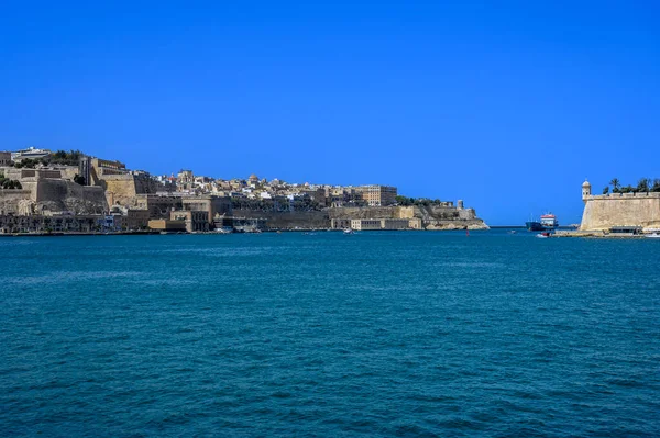 Typische Und Berühmte Skyline Von Valletta Der Hauptstadt Von Malta — Stockfoto