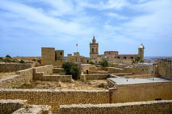 Citadelle Maisons Ville Environnantes Dans Ville Victoria Sur Île Gozo — Photo