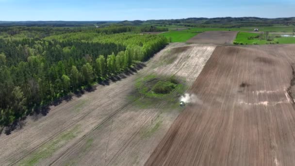 Een Drone Blik Het Landschap Van Warmia Het Voorjaar Tijdens — Stockvideo
