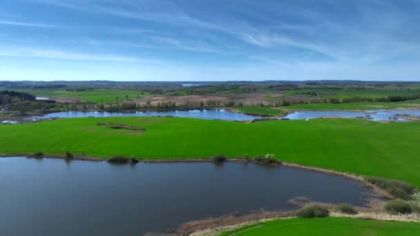 Luchtfoto Van Het Meertje Warmia Noord Polen Europa — Stockvideo