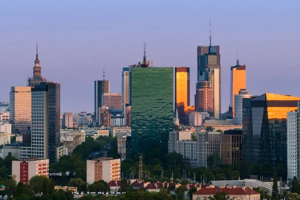 Downtown Warsaw Financial Center Warsaw One Most Economical Successful Capital — Foto Stock