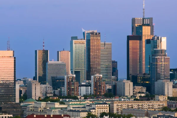 Downtown Warsaw Financial Center Warsaw One Most Economical Successful Capital — Fotografia de Stock
