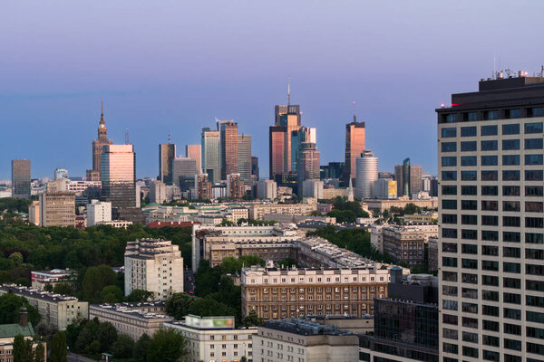 Downtown Warsaw Financial center. Warsaw is one of the most economical successful capital in Europe in last few years.