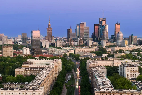 Downtown Warsaw Financial Center Warsaw One Most Economical Successful Capital — Stock Photo, Image