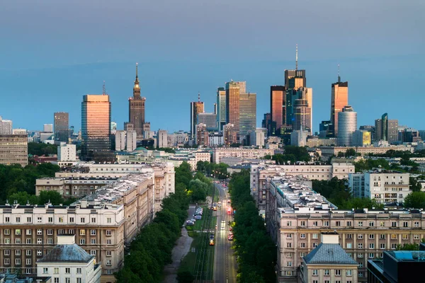 Центр Варшавы Финансовый Центр Варшава Одна Самых Экономически Успешных Столиц — стоковое фото