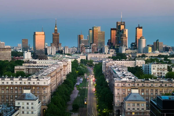 Downtown Warsaw Financial Center Warsaw One Most Economical Successful Capital — Stock fotografie