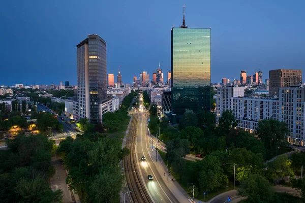 Downtown Warsaw Financial Center Warsaw One Most Economical Successful Capital — 스톡 사진
