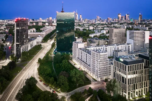 Downtown Warsaw Financial Center Warsaw One Most Economical Successful Capital — Stok fotoğraf