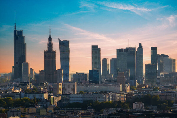 Downtown Warsaw Financial center. Warsaw is one of the most economical successful capital in Europe in last few years.