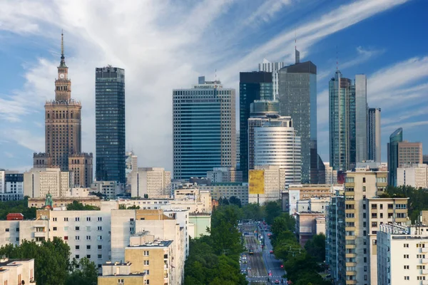 Downtown Warsaw Financial Center Warsaw One Most Economical Successful Capital — Zdjęcie stockowe
