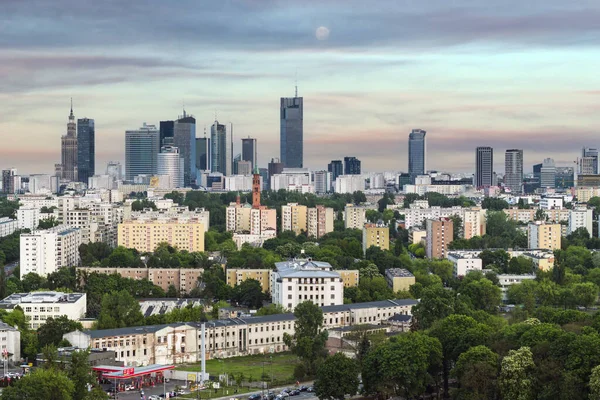 Downtown Warsaw Financial Center Warsaw One Most Economical Successful Capital — 图库照片