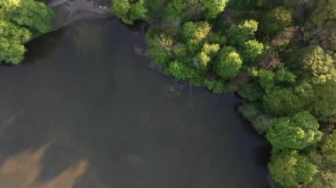 Varşova 'daki Skaryszewski parkının en iyi hava aracı görüntüsü