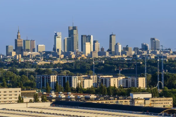 Вид Воздуха Варшаву Столицу Польши Закате — стоковое фото