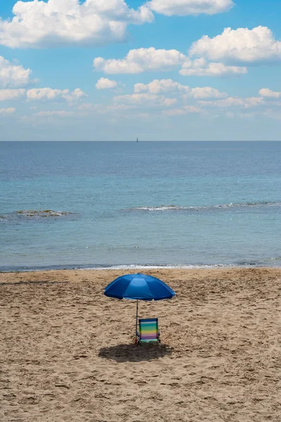 Strandlinjen Vila Joiosa Liten Kystby Nær Alicante Costa Blanca Spania – stockfoto