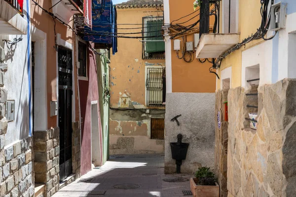 Villajoyosa Straat Met Veelkleurige Huizen Villajoyosa Een Kustplaats Provincie Alicante — Stockfoto